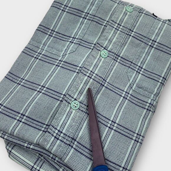 VINTAGE 70s Levis Shirt Mens Medium Mint Green Check Silver Label Button Up BigE - Picture 12 of 13